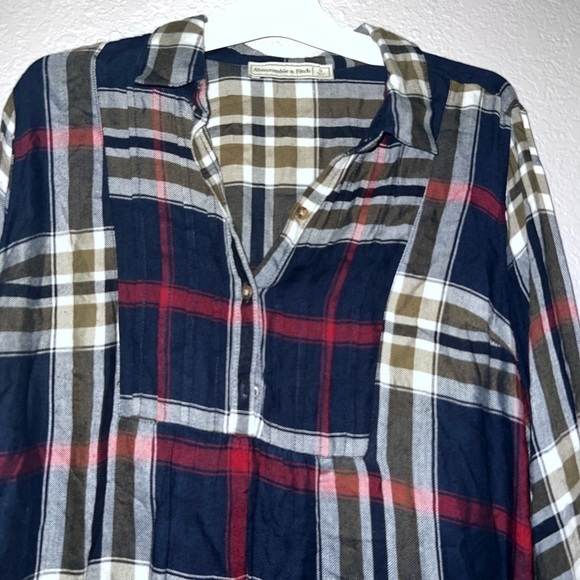Abercrombie & Fitch Women Plaid Long Sleeve Shirt Dress - Picture 2 of 6